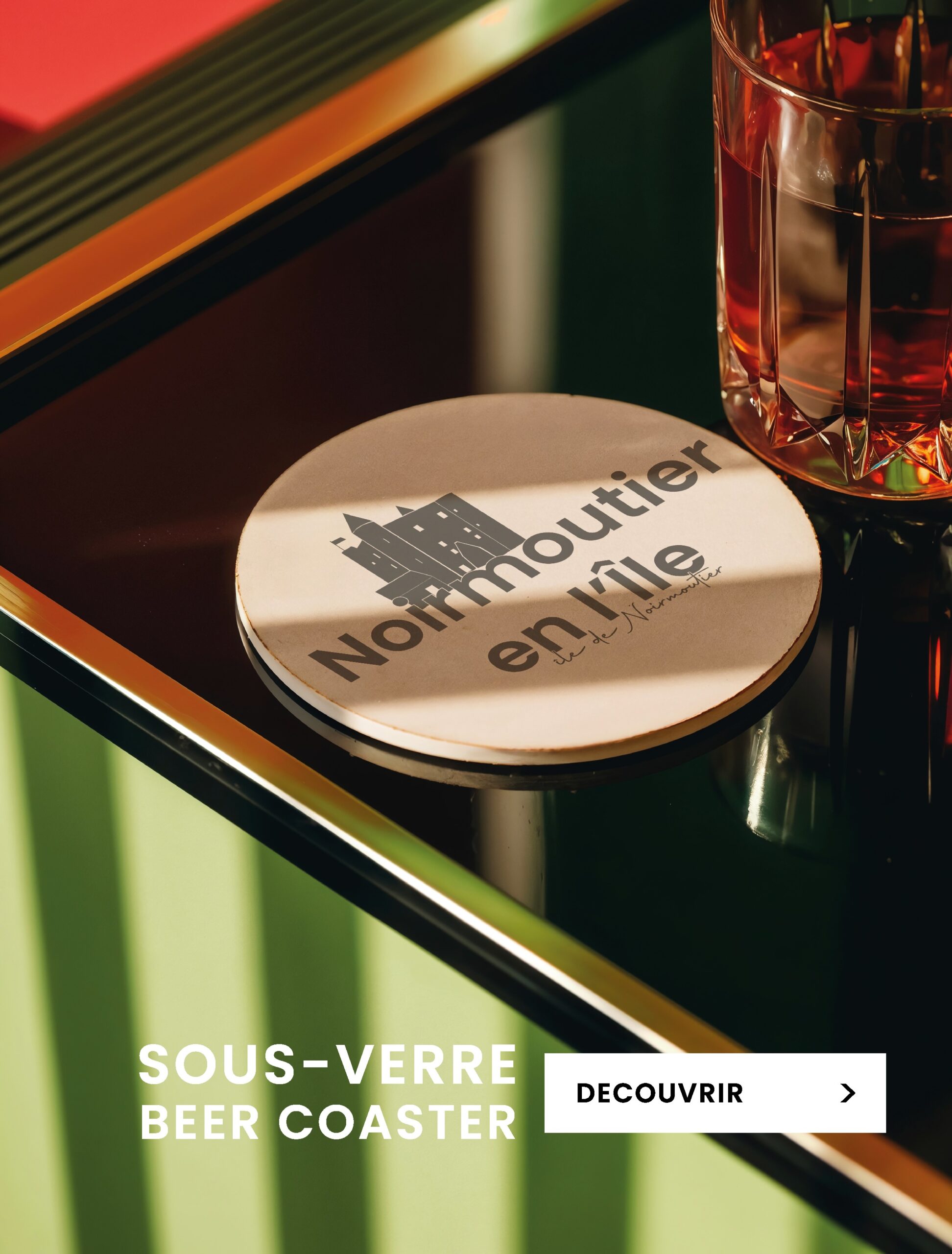 sous verre et beer coaster personnalisés inspirés par l'île de Noirmoutier