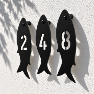 Numéro de maison poisson en aluminium – Noirmoutier – Image 3