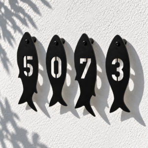 Numéro de maison poisson en aluminium – Noirmoutier – Image 4